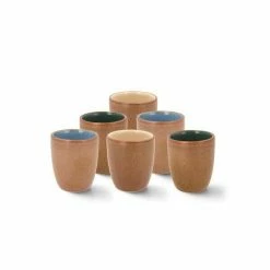 Bitz Espresso Becher Wood 6er Set Innen Farbl. Sortiert